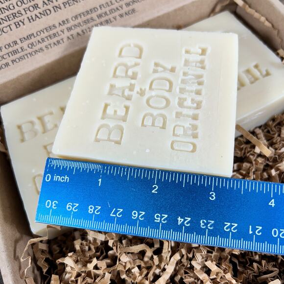 Original Beard and Body Soap by Honest Amish 18 oz TOTAL - SET of 3 6 oz Bars - Picture 2 of 10